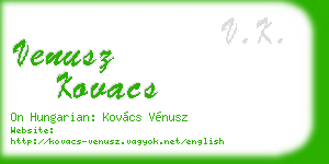 venusz kovacs business card